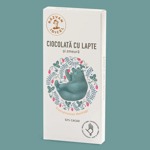 Ciocolată cu lapte și zmeură 52% cacao - Răzvan Idicel - 70g