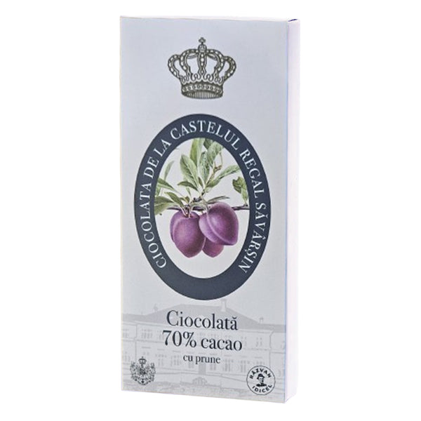 Ciocolată Regală neagră cu prune 70% cacao - Răzvan Idicel - 80g