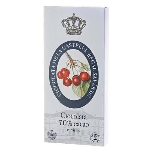Ciocolată Regală neagră cu vișine 70% cacao - Răzvan Idicel - 80g