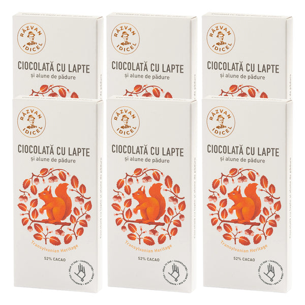 Pachet 6 Ciocolate cu lapte și alune de pădure
