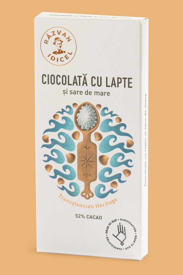 Ciocolată cu lapte 54% cacao cu sare de mare 70g Răzvan - Prăvălia Idicel