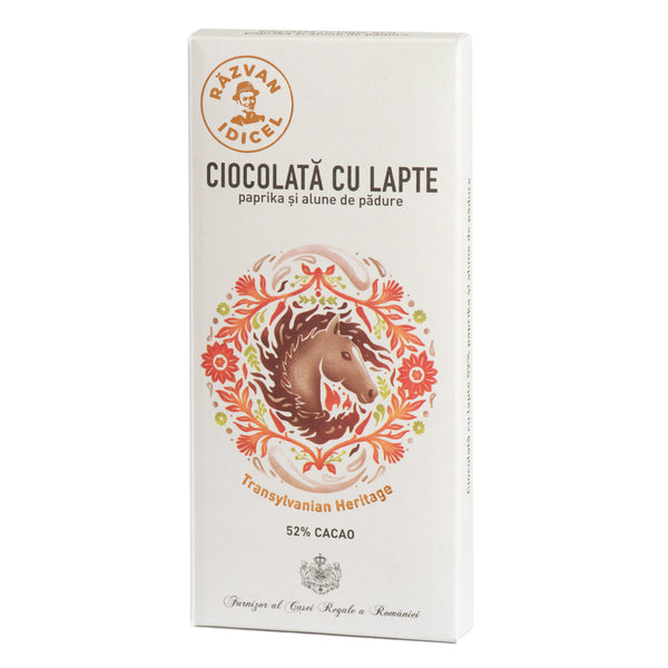 Ciocolată picantă cu lapte și alune 52% cacao - Răzvan Idicel - 80g