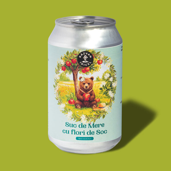 Suc de Mere Natural cu Flori de Soc și Bule - Ediție Limitată - Răzvan Idicel - 330 ml