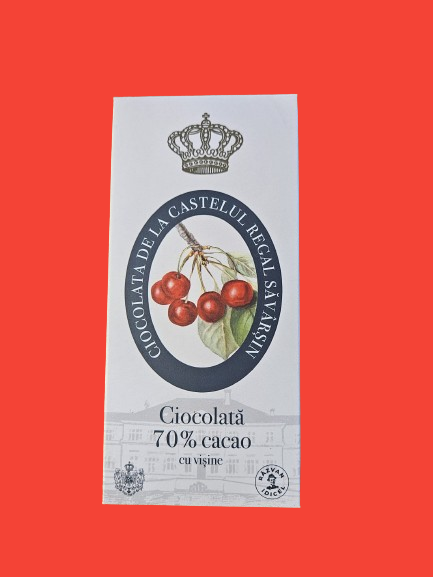 Ciocolată Regală 70% cacao cu vișine 80g - Ediție Limitată