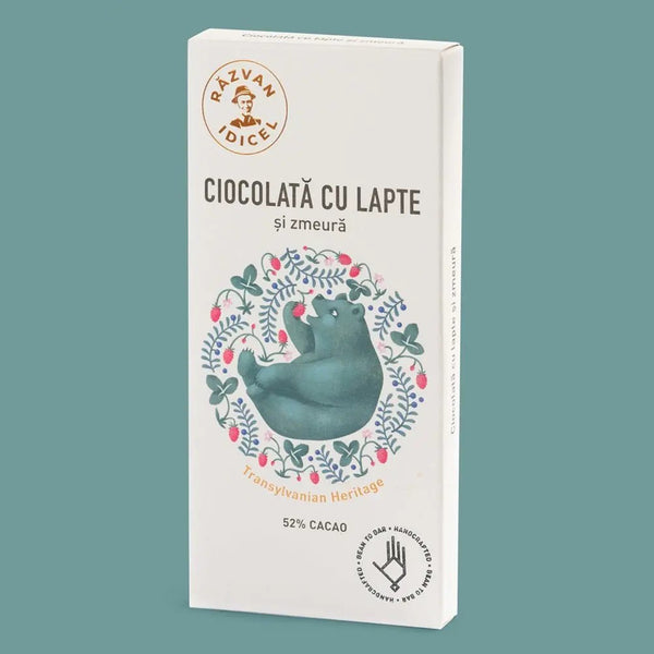 Ciocolată cu lapte și zmeură 52% cacao - Răzvan Idicel - 70g