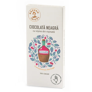 Ciocolată neagră cu vișine din vișinată 70% cacao - Răzvan Idicel - 80g