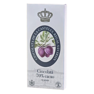 Ciocolată Regală neagră cu prune 70% cacao - Răzvan Idicel - 80g