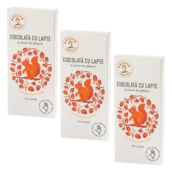 Pachet 3 Ciocolate cu lapte și alune de pădure