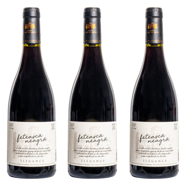 Pachet 3 sticle Vin Elegance Fetească Neagră
