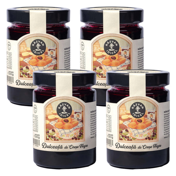 Pachet 4 borcane Dulceață de cireșe negre