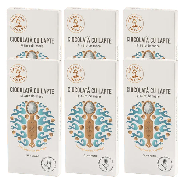 Pachet 6 Ciocolate cu lapte și sare de mare