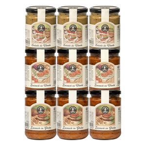 Pachet 9 borcane ( 3 zacusca, 3 salata, 3 zacusca cu ghebe)