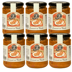 Răzvan Idicel jar of bean zacusca with a vintage-style illustrated label featuring bread and green onions