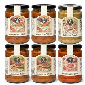 Răzvan Idicel jar of traditional Romanian eggplant zacusca with a rustic illustrated label