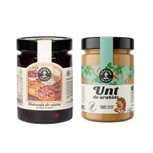 Dulceată de vișine cu nucă + Unt de arahide fără zahăr