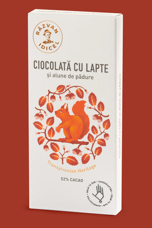 Ciocolată cu lapte 54% cacao cu alune de pădure 80G Răzvan - Prăvălia Idicel
