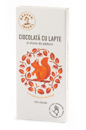 Ciocolată cu lapte 54% cacao cu alune de pădure 80G Răzvan - Prăvălia Idicel