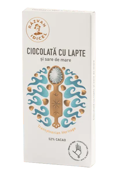 Ciocolată cu lapte 54% cacao cu sare de mare 70g Răzvan - Prăvălia Idicel